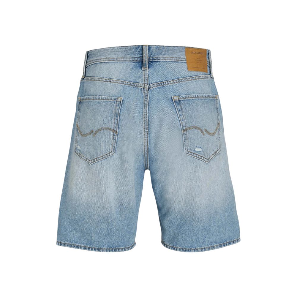 Hellblaue Bermuda-Shorts aus Baumwolle
