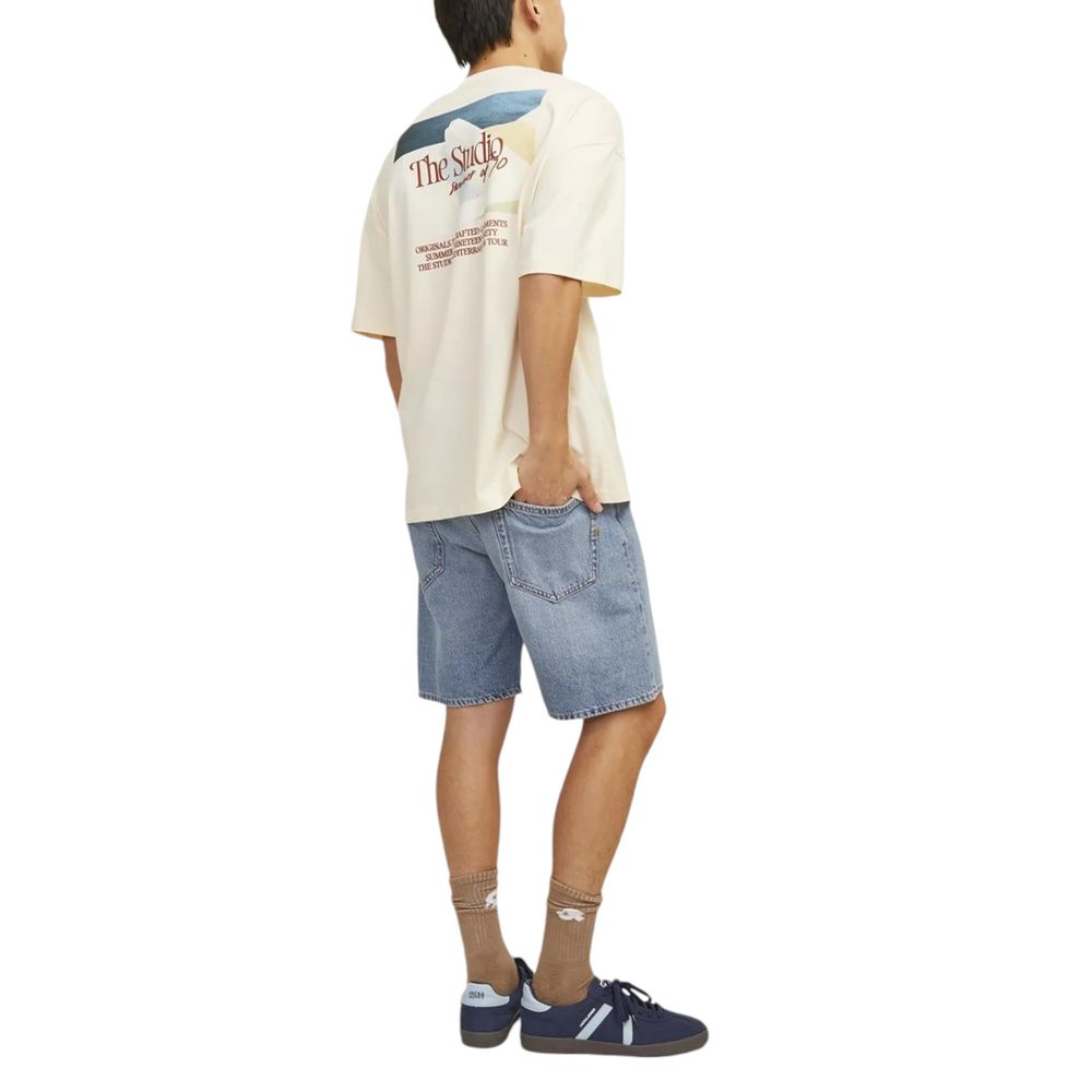 Blaue Baumwoll-Bermudashorts