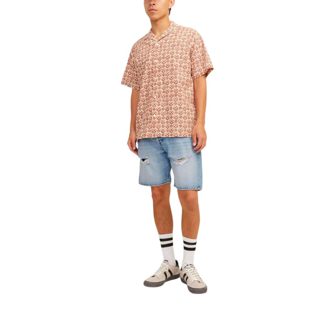 Hellblaue Bermuda-Shorts aus Baumwolle
