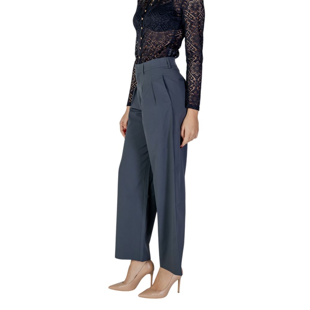 Gray Recycled Polyester Casual Pants