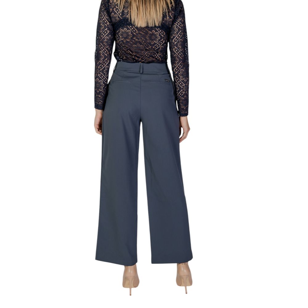 Gray Recycled Polyester Casual Pants