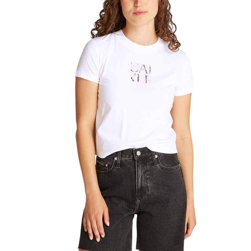 Weißes T-Shirt aus recycelter Baumwolle