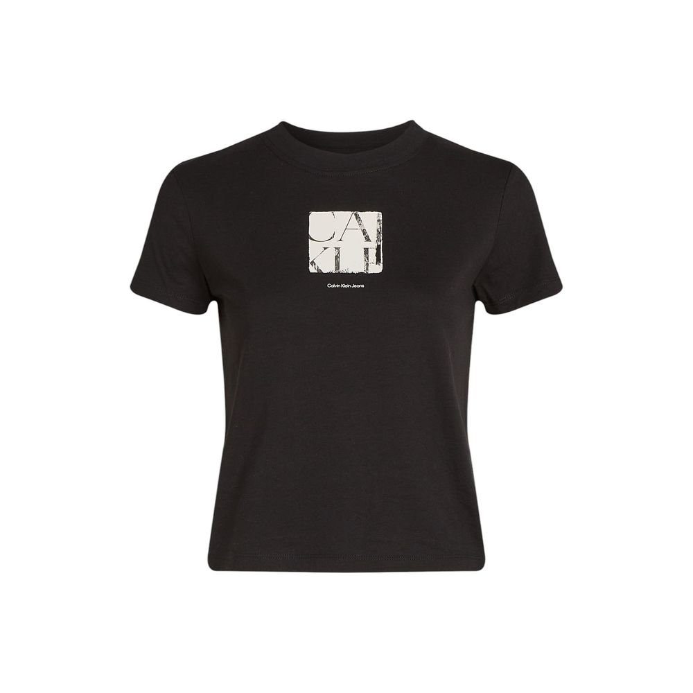Schwarzes T-Shirt aus recycelter Baumwolle