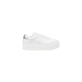 Silver Leather Platform Sneakers
