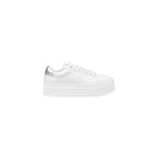 Silver Leather Platform Sneakers