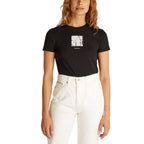 Schwarzes T-Shirt aus recycelter Baumwolle
