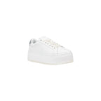 Silver Leather Platform Sneakers