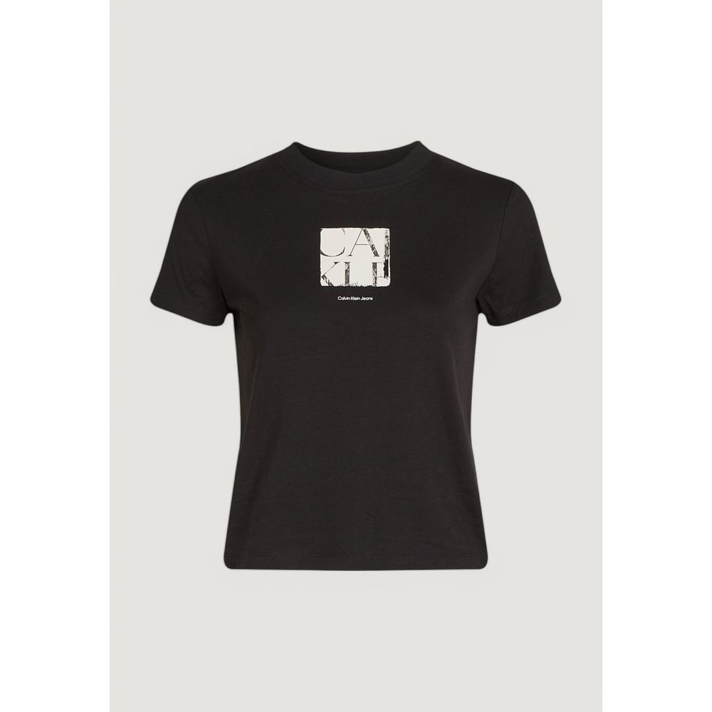 Schwarzes T-Shirt aus recycelter Baumwolle