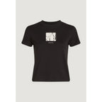 Schwarzes T-Shirt aus recycelter Baumwolle