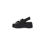 Black Leather Platform Sandals