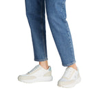 Beige Leather Athletic Sneakers