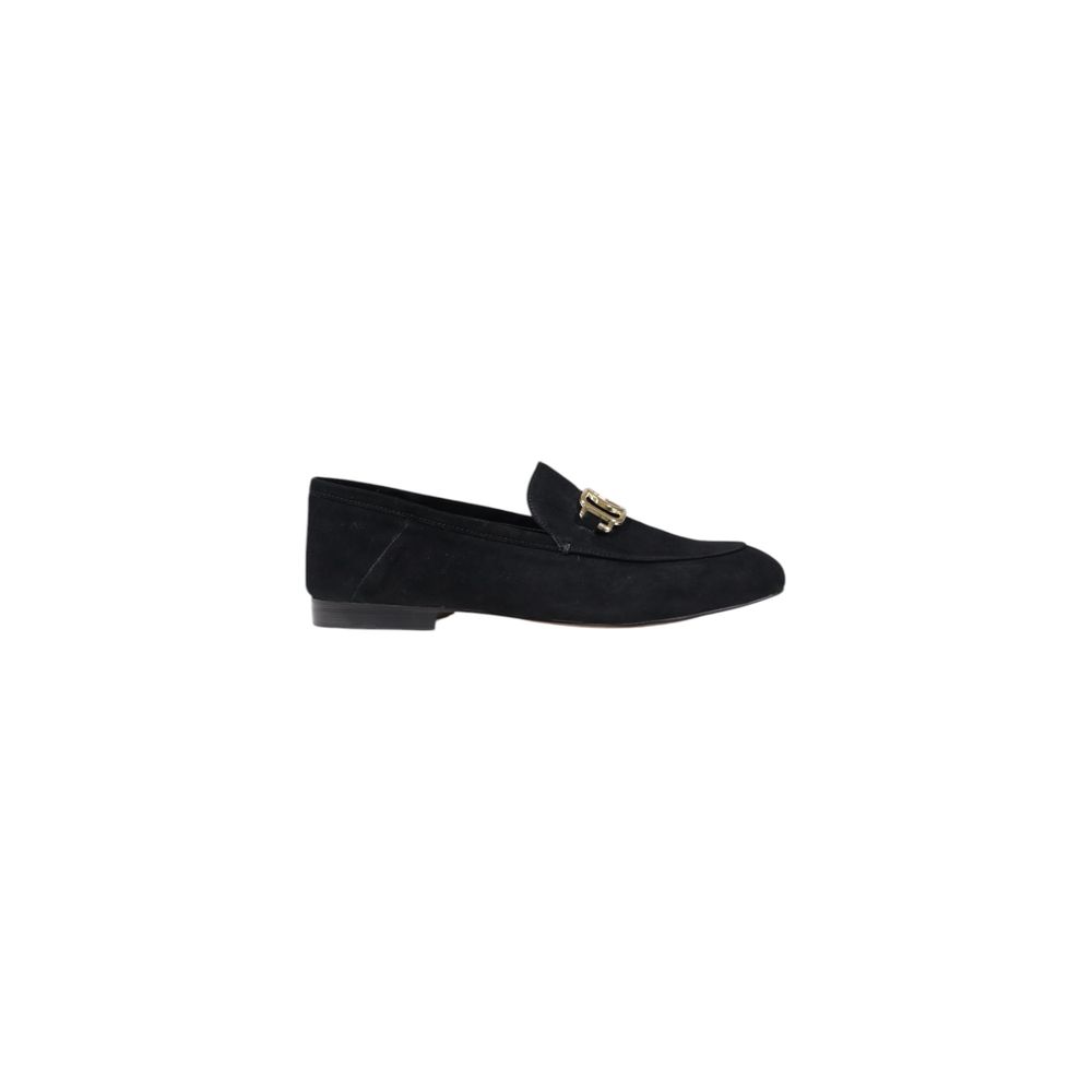 Schwarze Leder-Plateaupumps