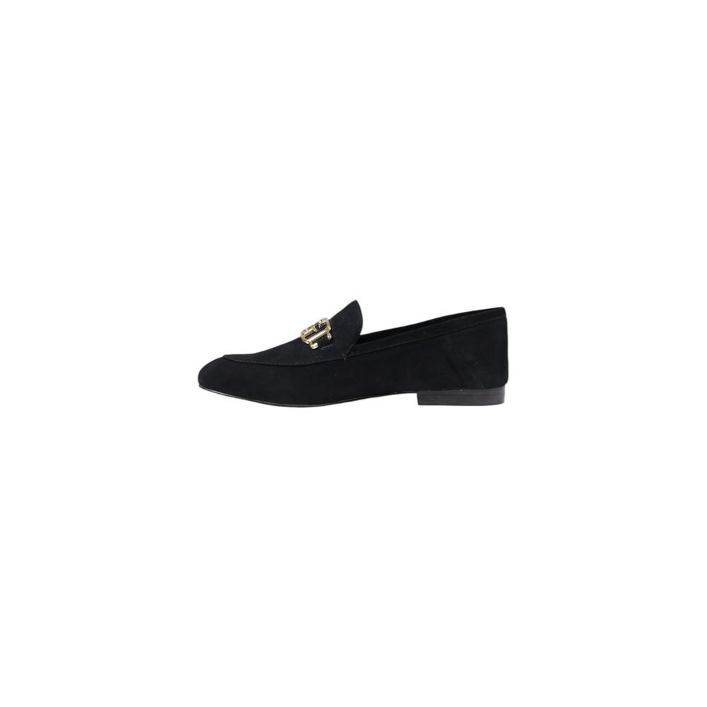 Schwarze Leder-Plateaupumps