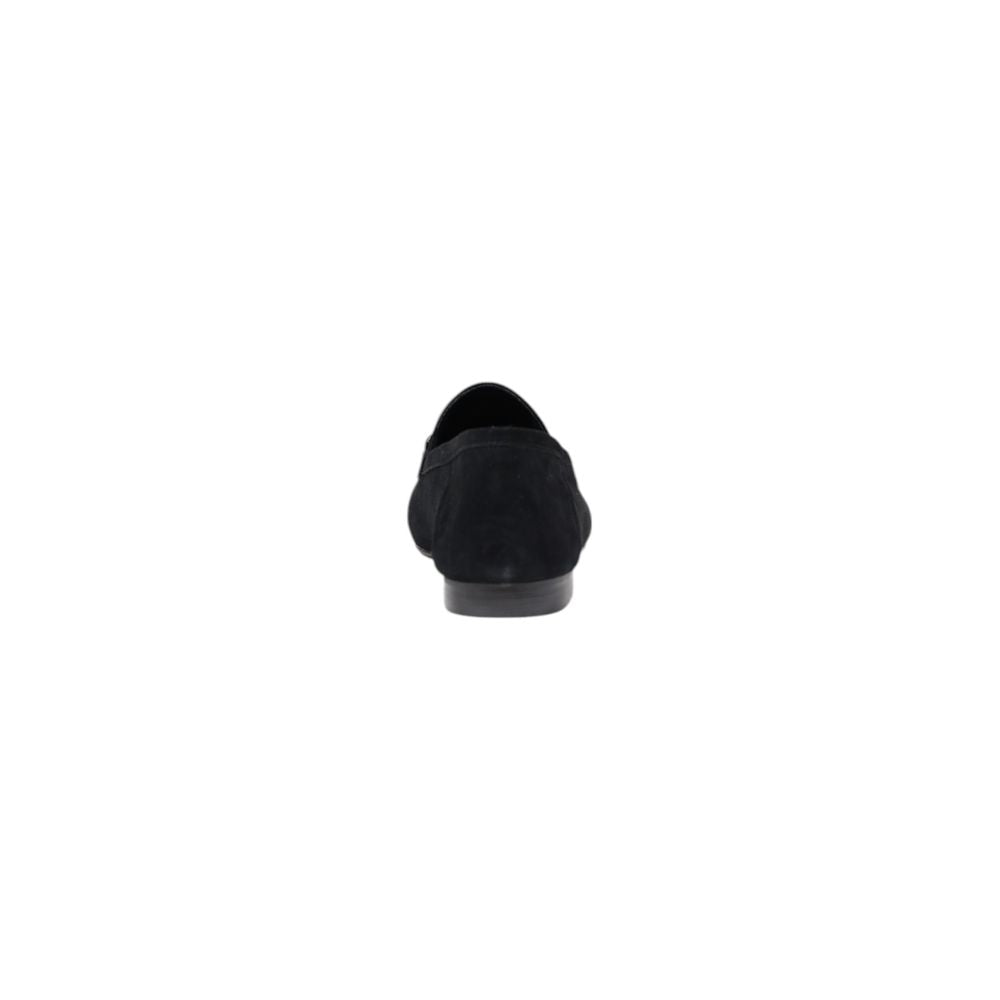 Schwarze Leder-Plateaupumps