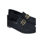 Schwarze Leder-Plateaupumps