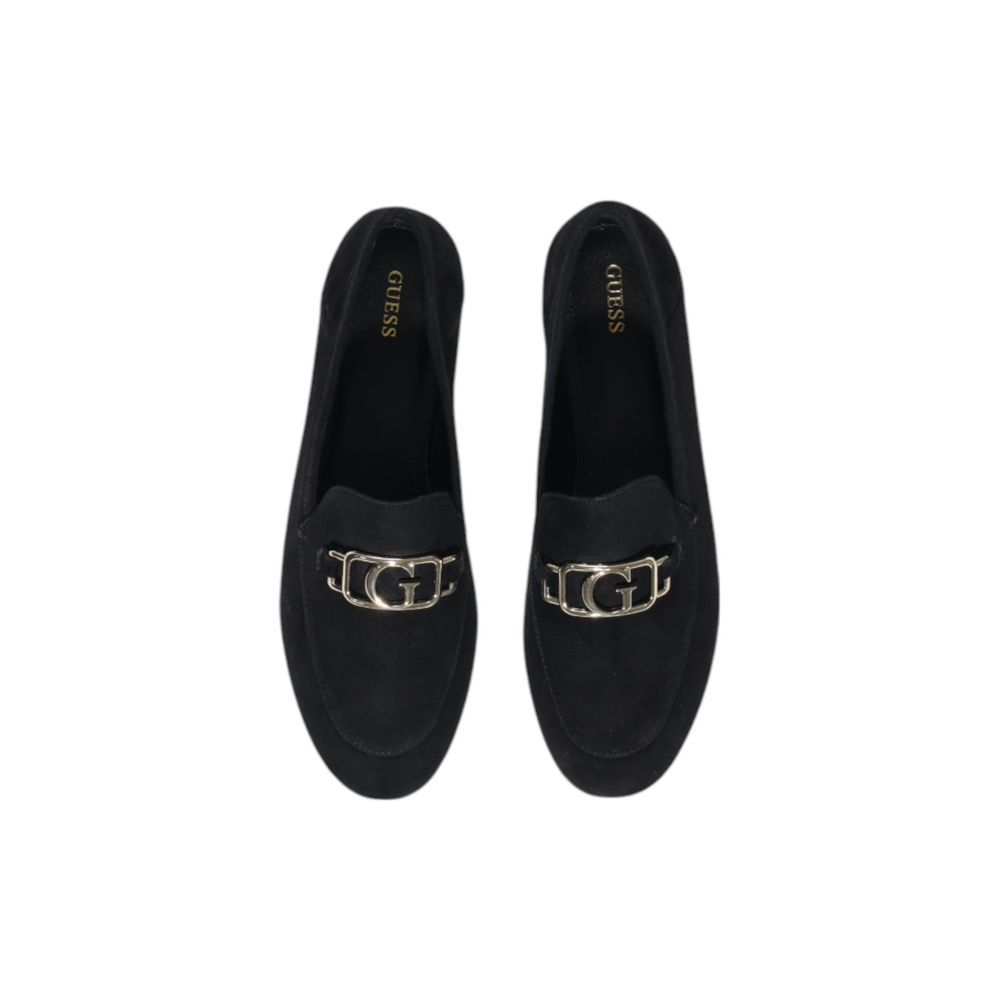 Schwarze Leder-Plateaupumps
