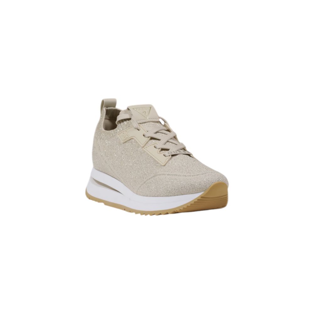 Beigefarbene Polyester-Low-Top-Sneaker