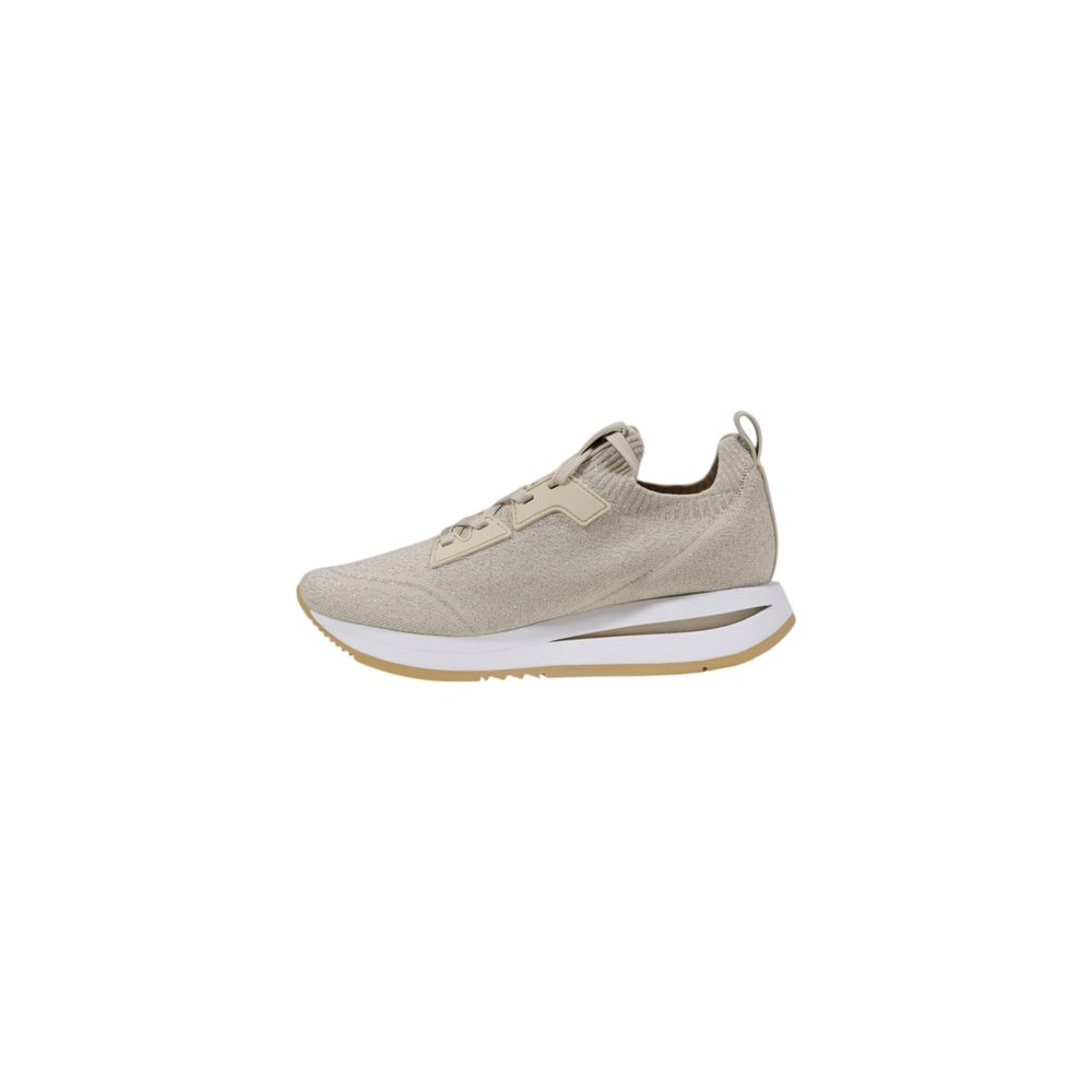 Beigefarbene Polyester-Low-Top-Sneaker