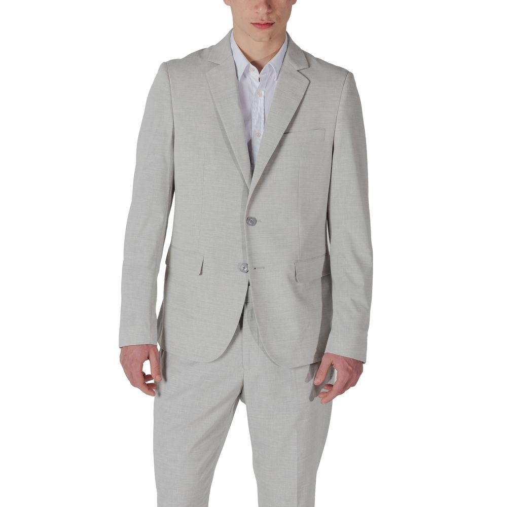 Grauer Polyester-Blazer