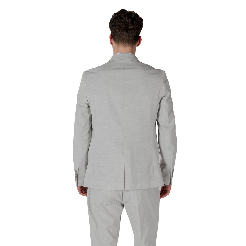 Grauer Polyester-Blazer