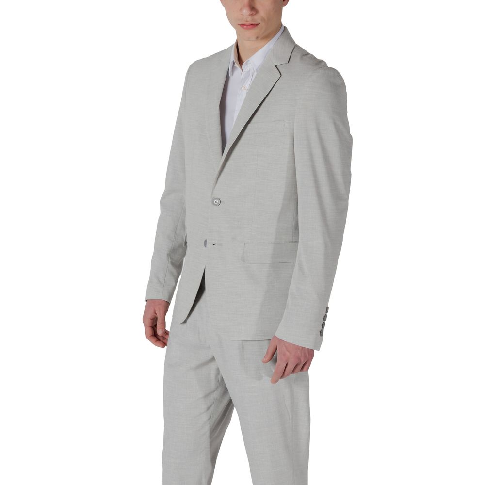 Grauer Polyester-Blazer