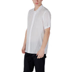 Weißes kurzärmliges Lyocell-Hemd