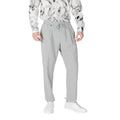 Gray Polyester Casual Pants