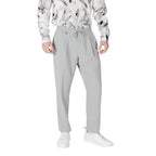 Gray Polyester Casual Pants