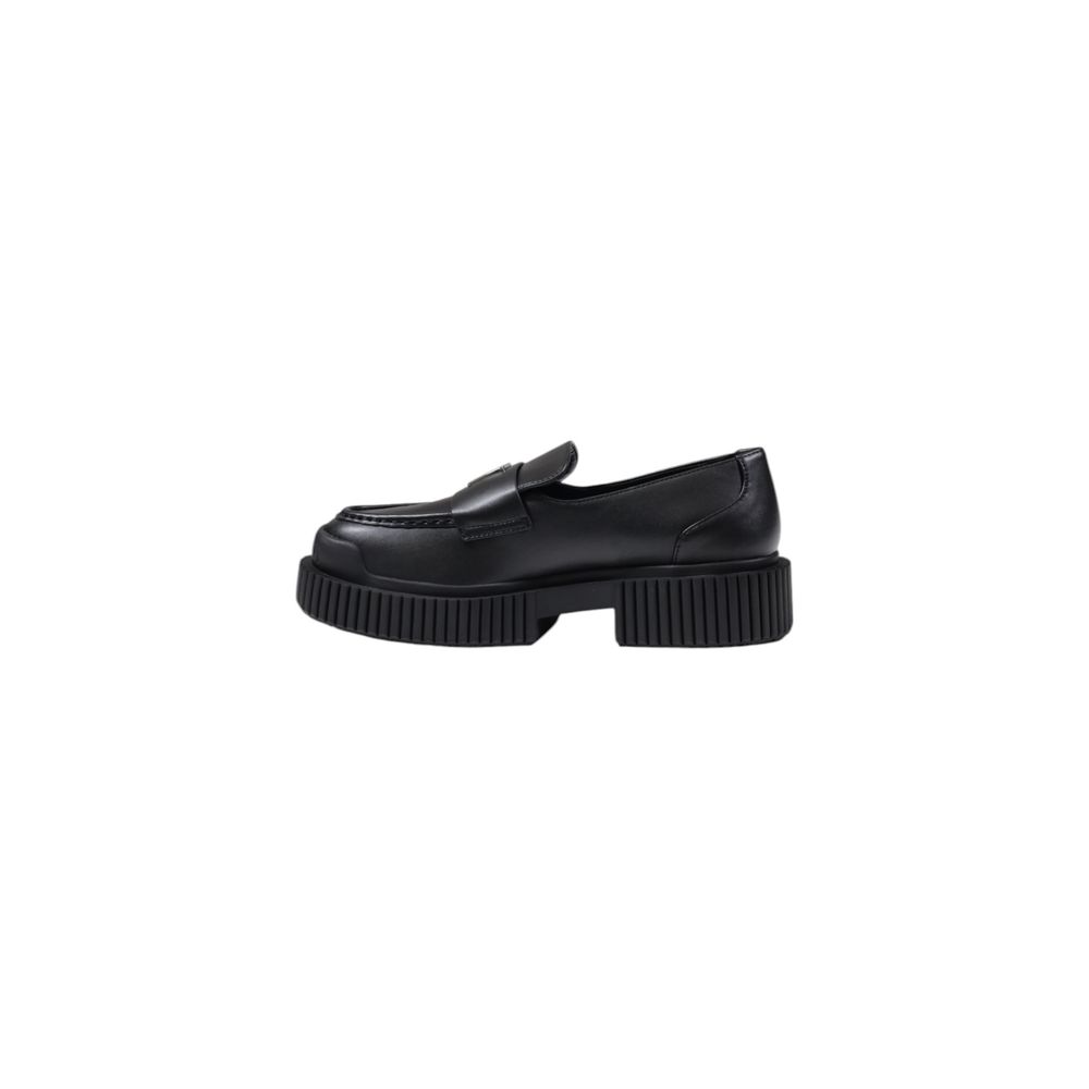 Black Leather Platform Pumps