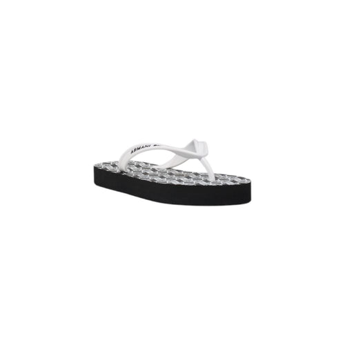 Schwarz-weiße Zehensandalen aus Gummi