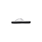Black And White Rubber Flip-Flop Sandals