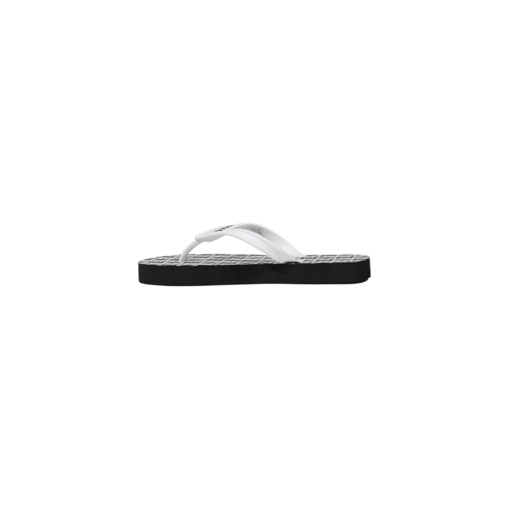 Black And White Rubber Flip-Flop Sandals