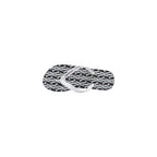Black And White Rubber Flip-Flop Sandals