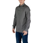 Black Cotton Patterned Shirt