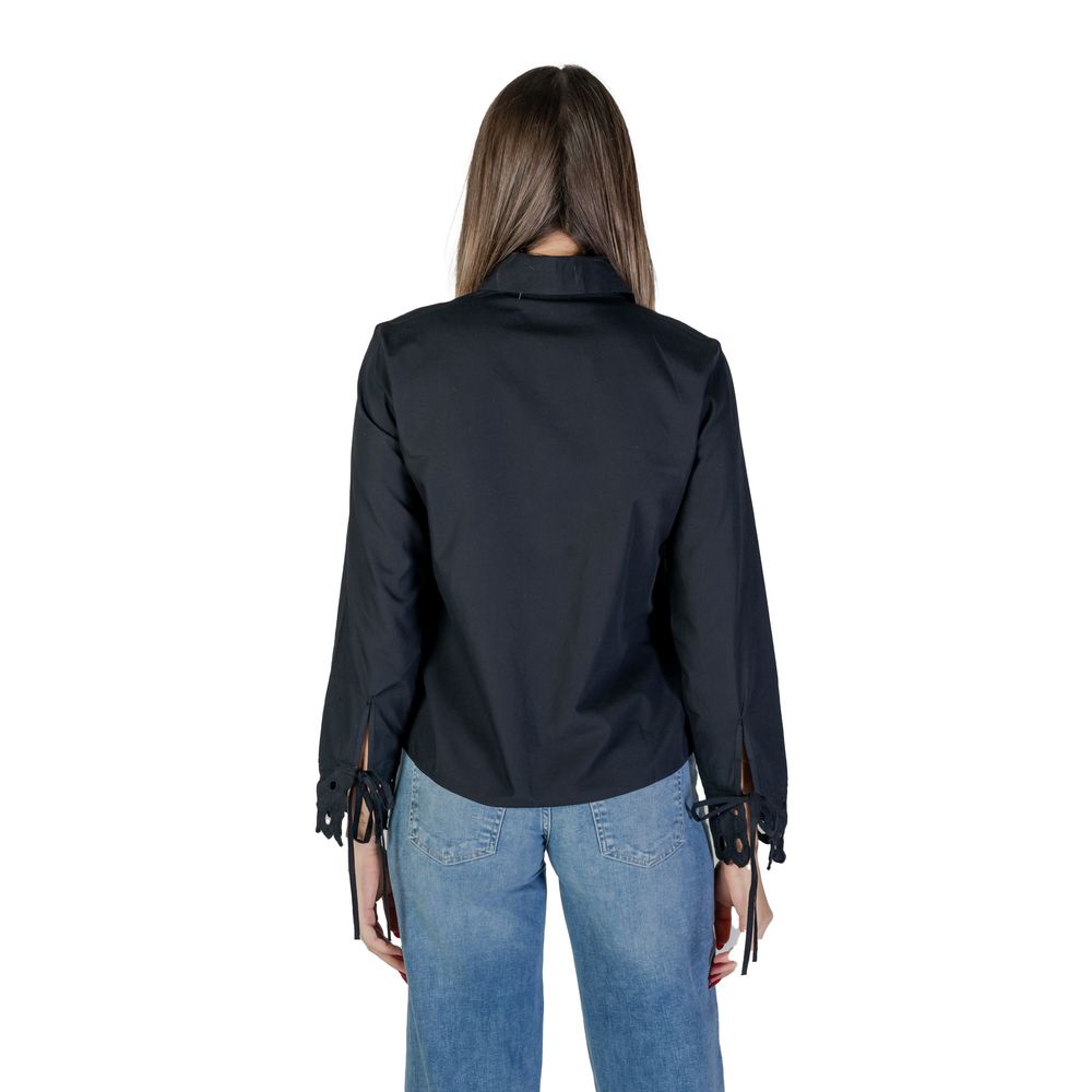 Schwarze Baumwollbluse