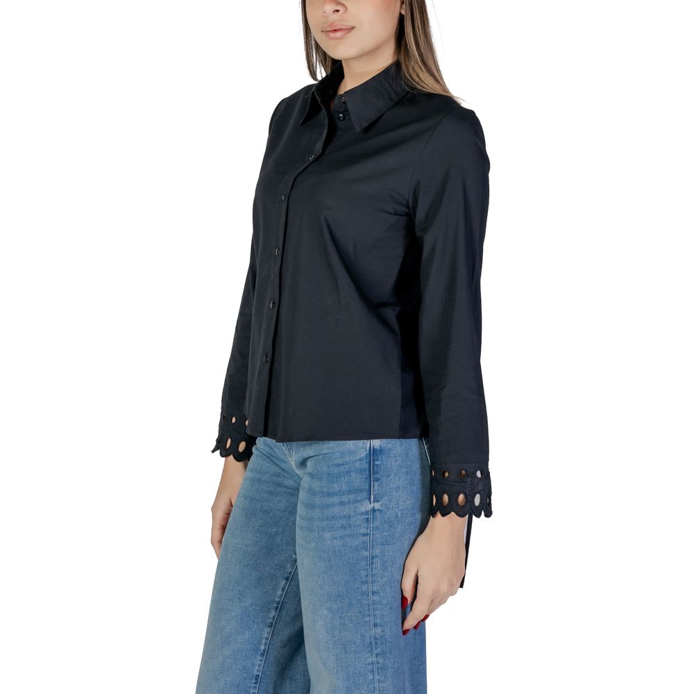 Schwarze Baumwollbluse