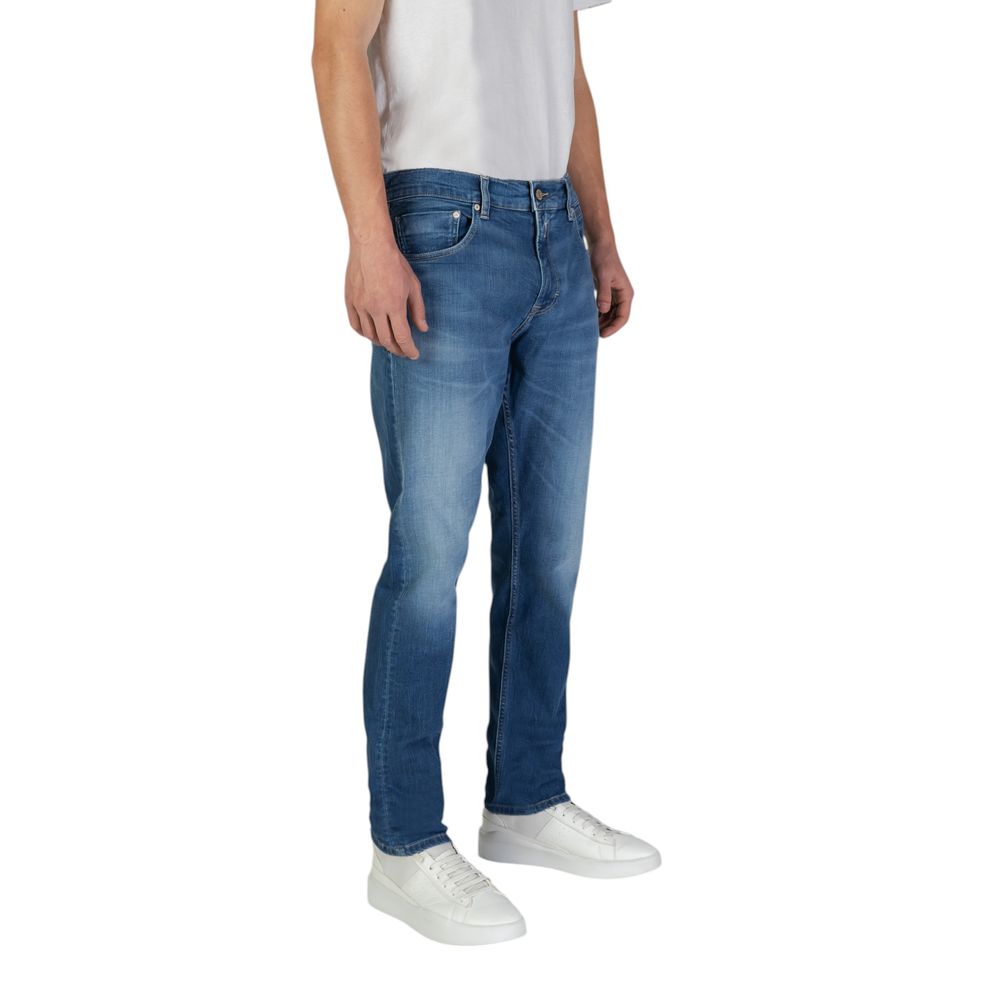 Blaue Slim Fit Jeans aus Baumwolle