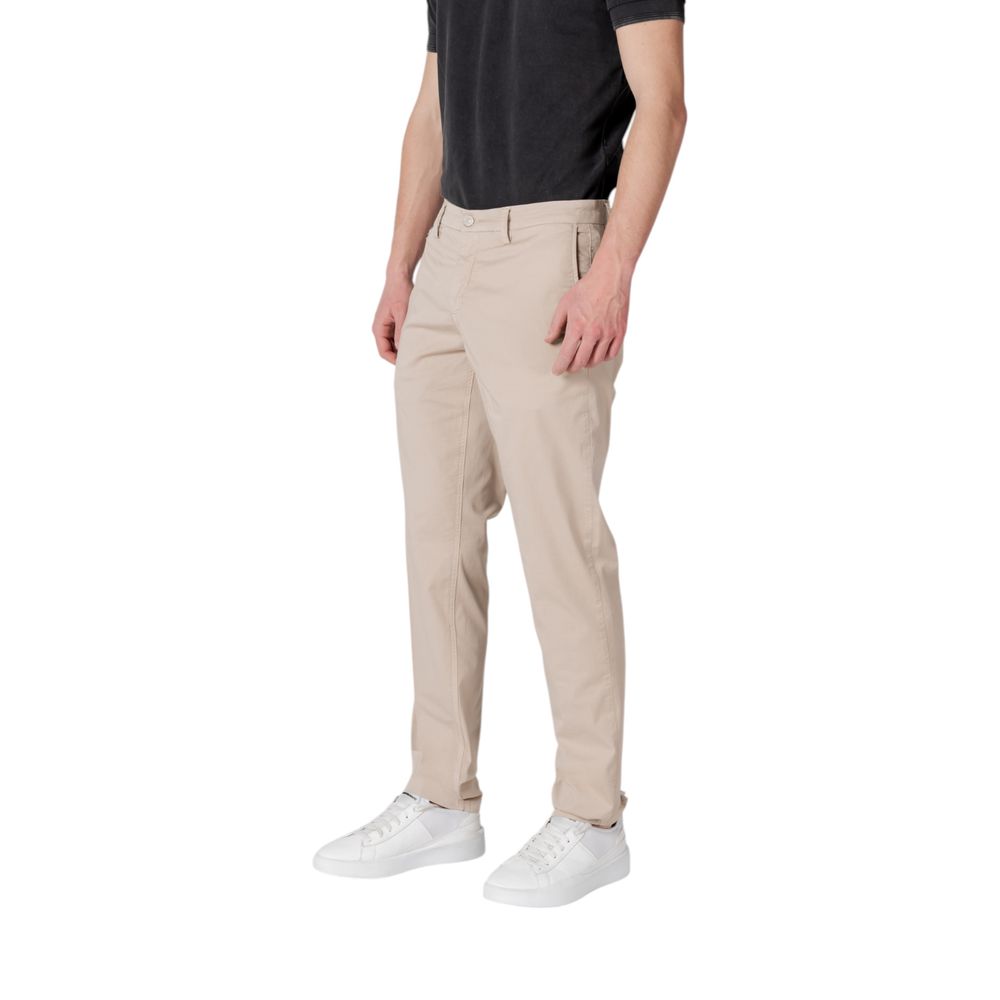 Beige Baumwoll-Freizeithose
