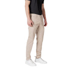 Beige Baumwoll-Freizeithose