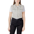 Light Blue Cotton Sleeveless Jacket