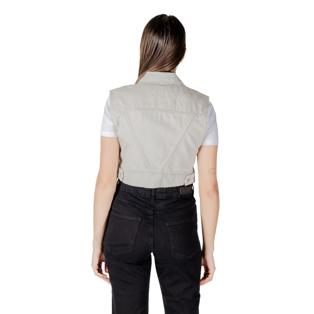 Light Blue Cotton Sleeveless Jacket