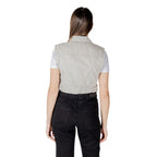 Light Blue Cotton Sleeveless Jacket