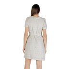 Beige Recycled Polyester Short Dress