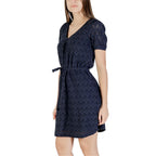 Blue Recycled Polyester Short Dress