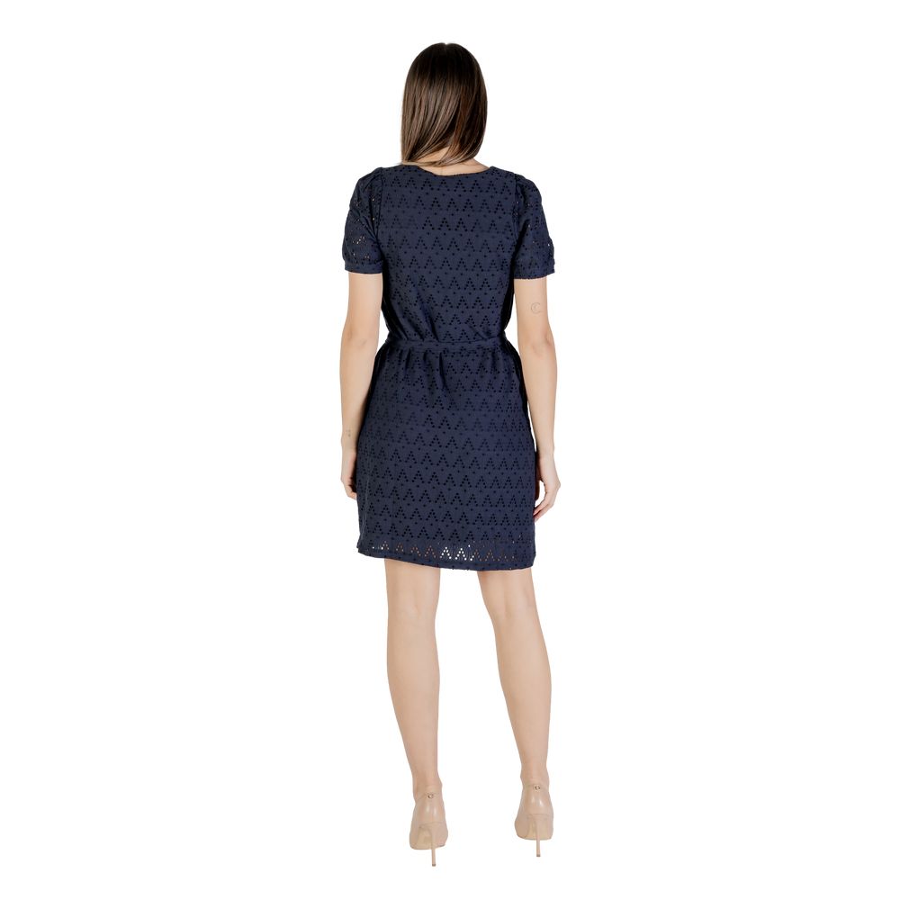 Blue Recycled Polyester Short Dress