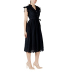 Black Cotton Midi Dress