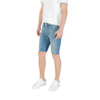 Light Blue Cotton Bermuda Shorts