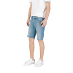 Light Blue Cotton Bermuda Shorts