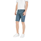 Blue Cotton Bermuda Shorts