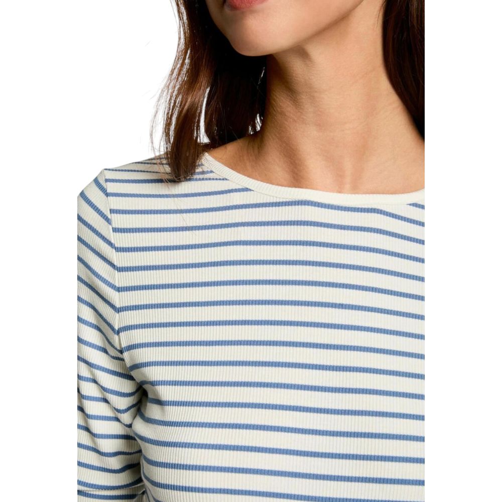 White Viscose Long Sleeve T-Shirt
